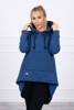 Padded sweatshirt with long back and hood navy blue