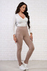Pants with a slit on the leg dark beige