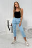 Pants with rolled-up cuffs blue