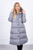Quilted winter jacket with a hood dark gray