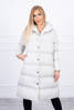 Quilted winter jacket with a hood light gray