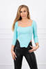 Ribbed blouse with a neckline mint
