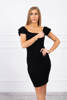 Ribbed dress with frills black