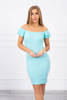 Ribbed dress with frills mint