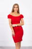 Ribbed dress with frills red