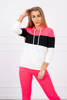 Set with colorful stripes pink neon+black
