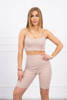 Set with high-waisted pants beige