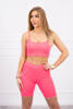Set with high-waisted pants pink neon