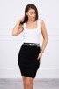 Skirt fitted with ribbed black
