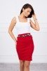 Skirt fitted with ribbed red