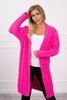 Sweater Cardigan with braid weave pink neon