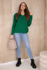 Sweater with V neckline green