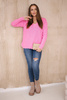 Sweater with V neckline light pink