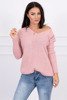 Sweater with V neckline powdered pink