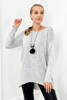 Sweater with necklace grey