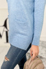 Sweater with stand-up collar blue