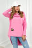Sweatshirt with long back and hood pink