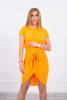 Tied dress with an envelope-like bottom orange neon