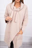 Tunic with envelope front Oversize light beige