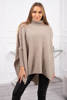 Turtleneck sweater and side slits dark beige