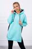 Two-color hooded dress mint