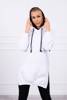 Two-color hooded dress white