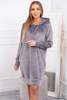 Velor dress with a hood grey