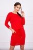 Viscose dress tied at the waist red