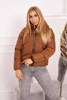 Winter jacket with a collar camel