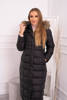 Winter jacket with a hood and fur black