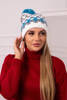 Women's cap Laila K283 white+grey+turquoise