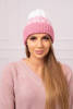 Women's cap Samara K346 powdered pink+ecru