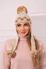 Women's long eared cap Nadia K321 beige