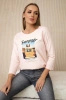 Bedruckte Bluse Sommerauto puderrosa