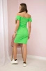 Geripptes Rüschenkleid hellgrün