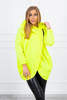 Sweatshirt mit kurzem Reißverschluss gelb neon