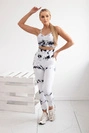 Fitness set top +legíny push up biely