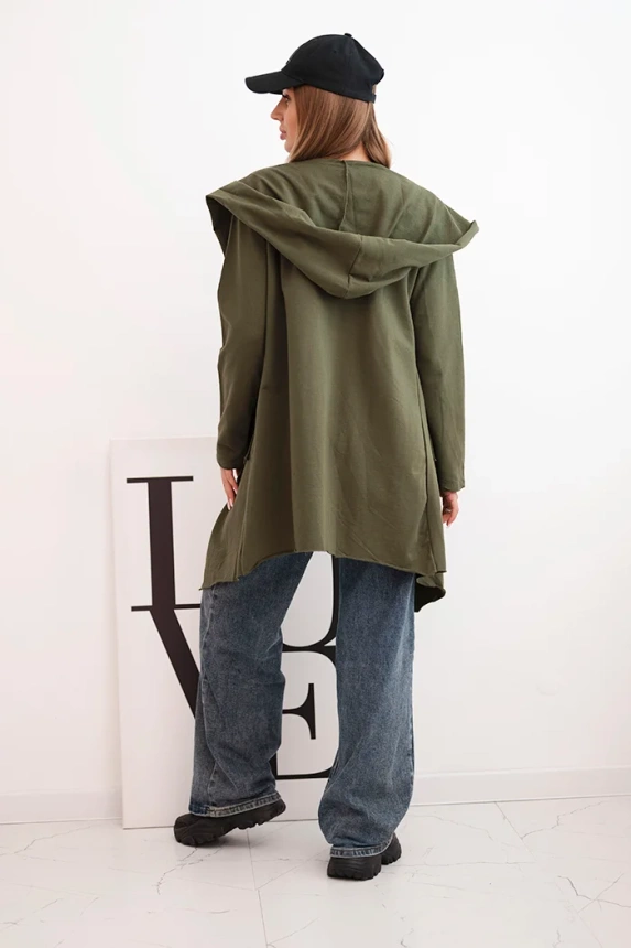 Cape with a loose hood khaki