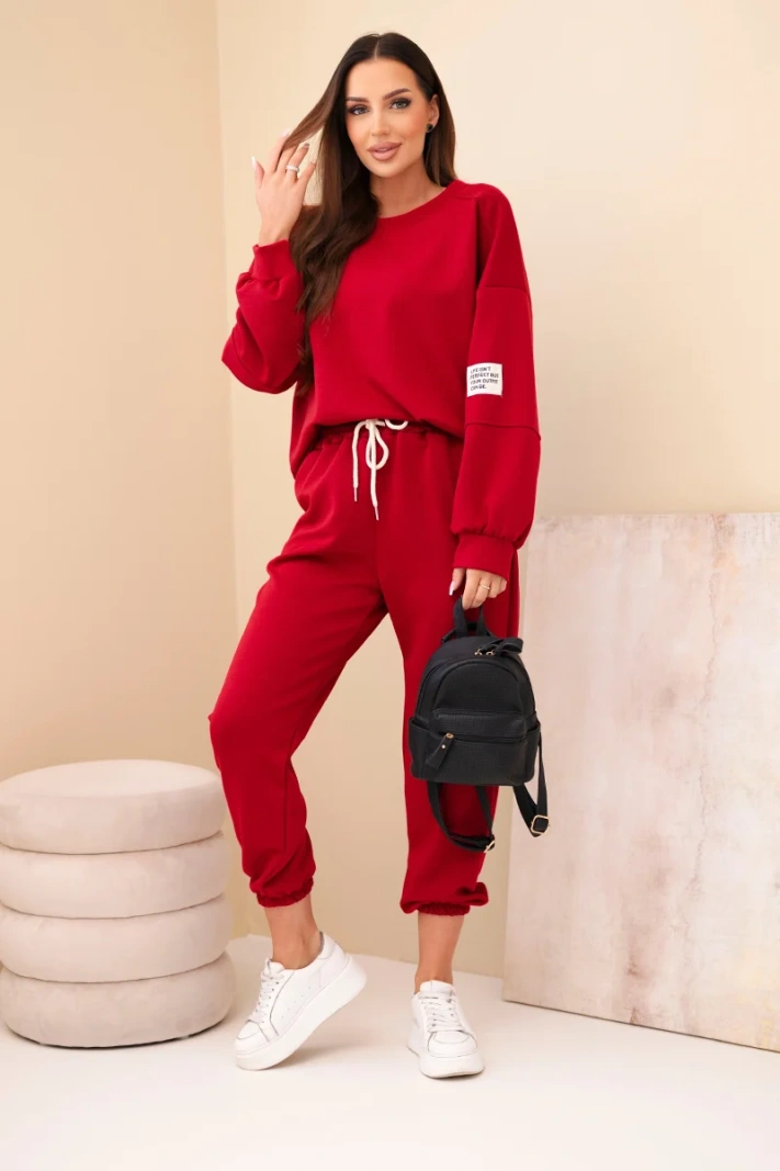 Set sweatshirt + pants butter red
