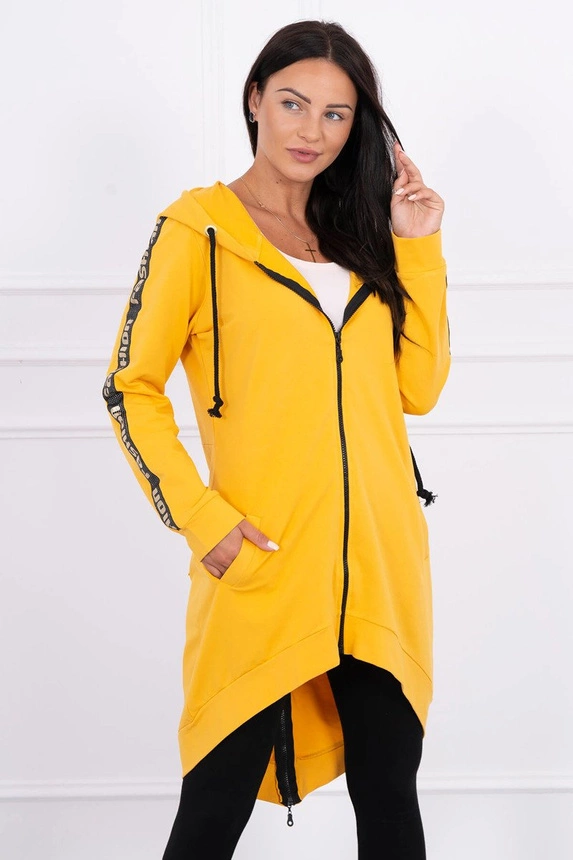 Bluza z suwakiem z tyłu musztardowa