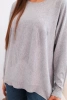 Women's sweater with a longer back and embossed star gray