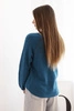 Women's sweater made of viscose with long sleeves and a round neckline sea color