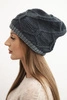 Women's winter hat made of wool with a woven pattern K443 graphite