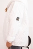 Women's quilted jacket with a hood white