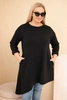 Dámska sukňa Plus Size z viskózy s voľným strihom a dlhým rukávom čierna