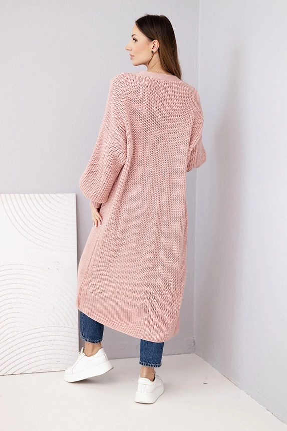 Pullover lange Strickjacke puderrosa