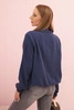 Moteriška ilgarankovė muslino marškiniai mėlyna