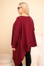 Plus Size women's cotton tunic with an asymmetrical bottom burgundy