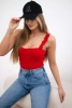 Body blouse on shoulder straps red