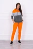 Orange+grau gestreiftes Set